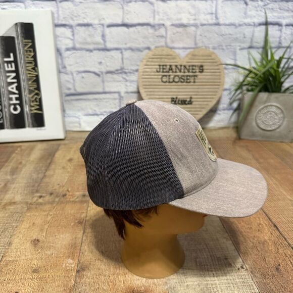 Bronx Hooey Trucker Hat gray suede brown patch - Picture 2 of 7